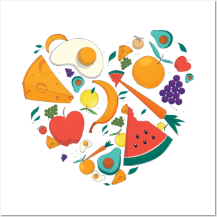 Healthy food heart / fruits collection / healthy life gift / healthy life style present Posters and Art